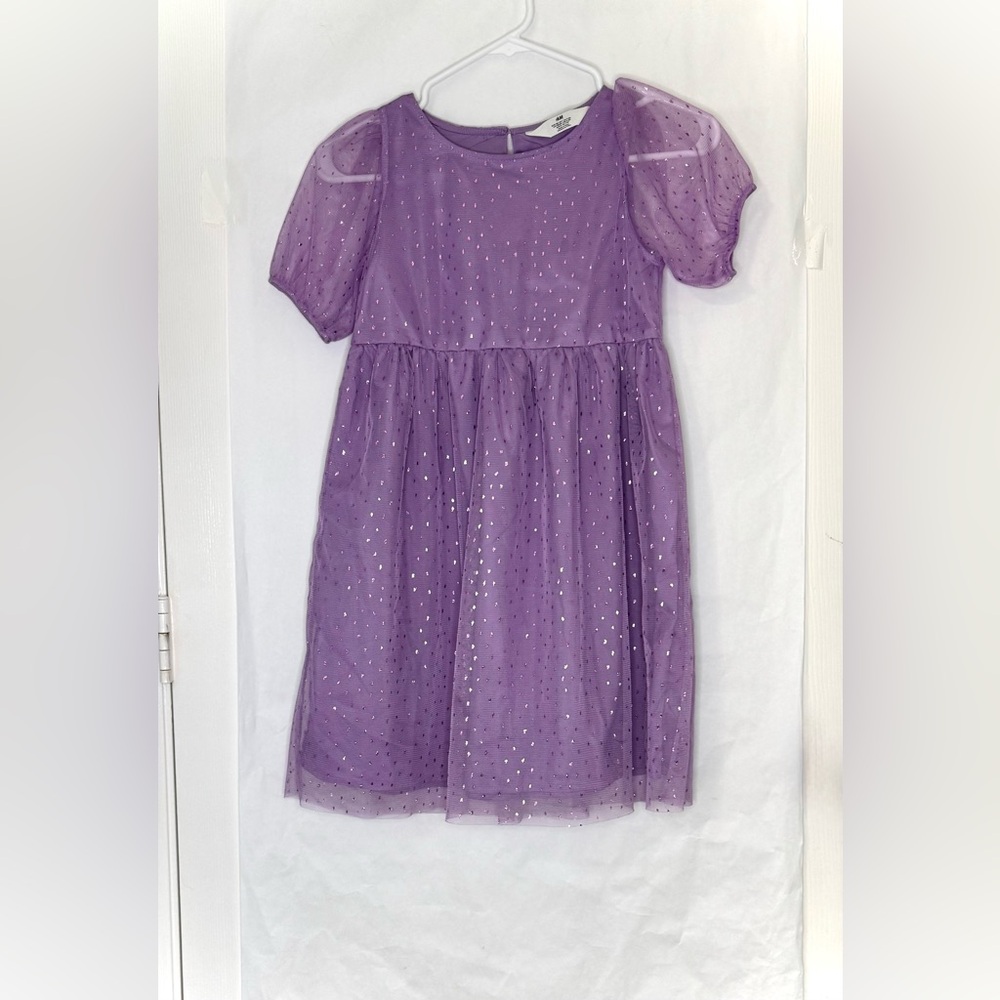 H&M Purple Dress with Sheer Overlay